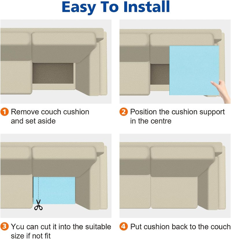 RA RUNNING ALIEN Couch Cushions Support for Sagging Seat 20"X 20"Insert padsSupports Board Sofa Furniture seat Cushion Under Sag Repair, Curved High Density Foam Replacement for Sectional Loveseat Chair Blue Set of 1 - Image 3